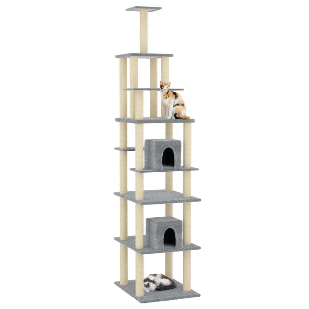 Vidaxl cat furniture with sisal scratching posts 216 cm light gray