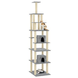 Vidaxl cat furniture with sisal scratching posts 216 cm light gray