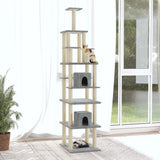 Vidaxl cat furniture with sisal scratching posts 216 cm light gray