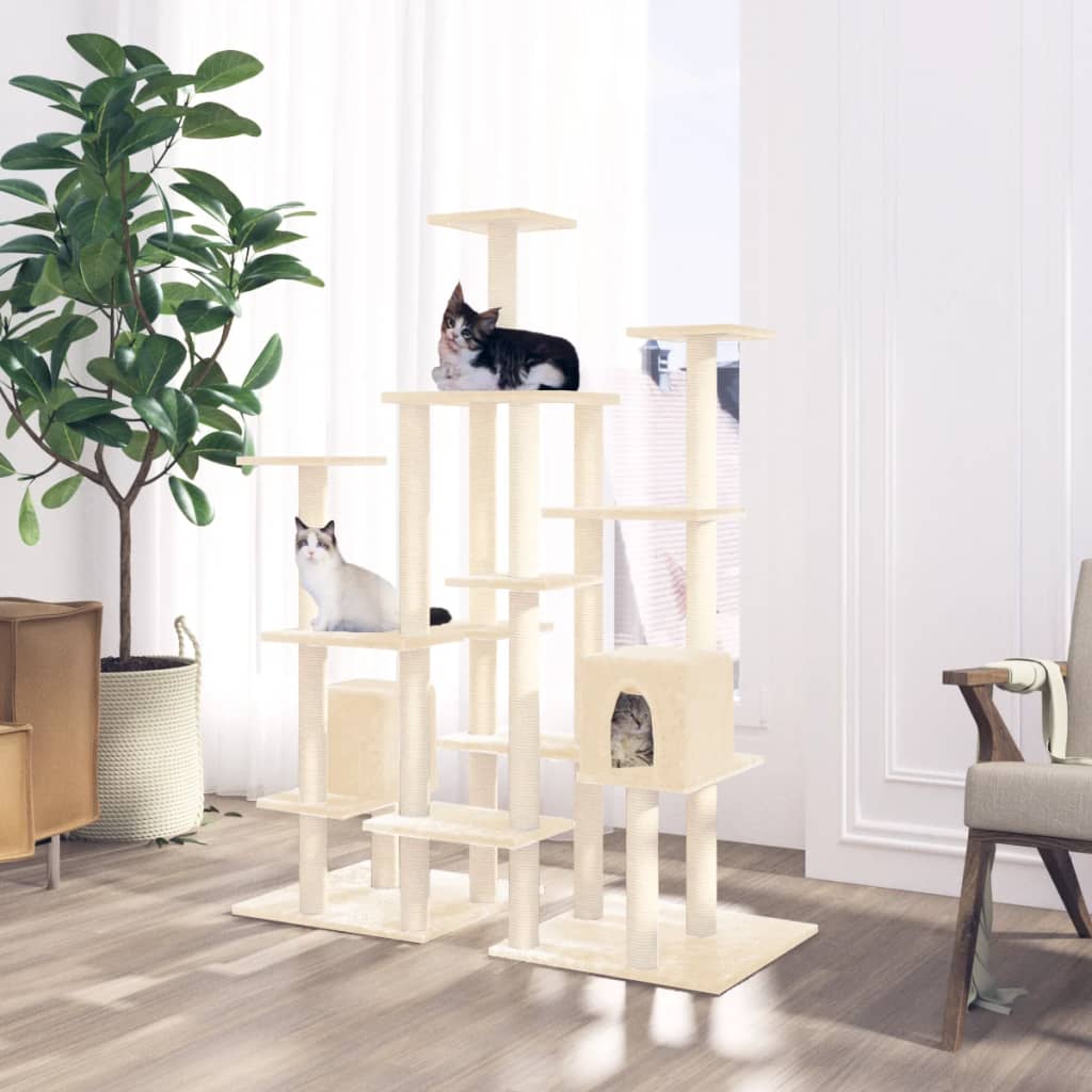 Vidaxl Cat Furniture avec Sisal Scratch Posts 145 cm Crème -Colored