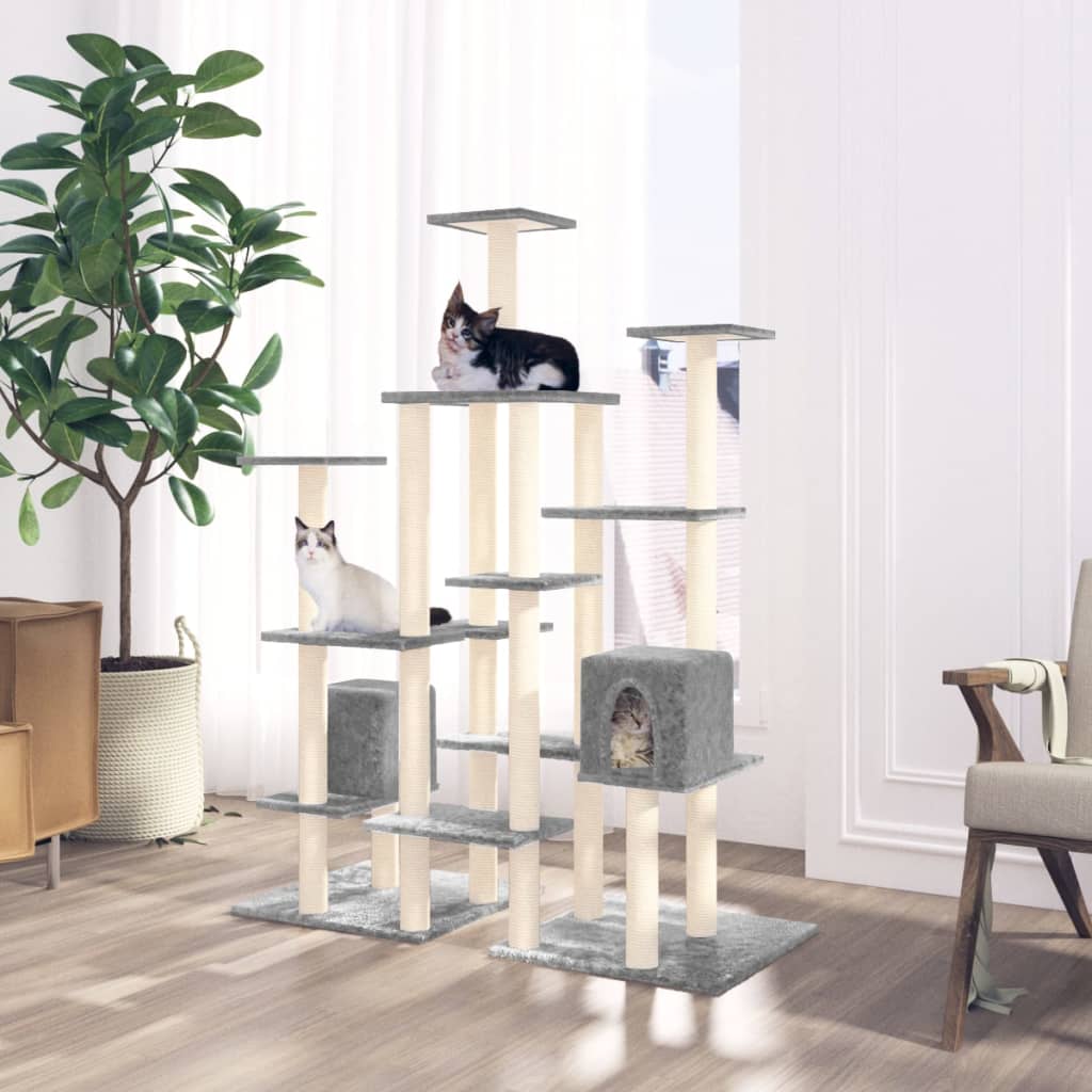 Vidaxl Cat Furniture avec Sisal Scratch Posts 145 cm Gris clair