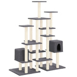 Vidaxl cat furniture with sisal scratching posts 145 cm dark gray