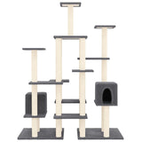 Vidaxl cat furniture with sisal scratching posts 145 cm dark gray