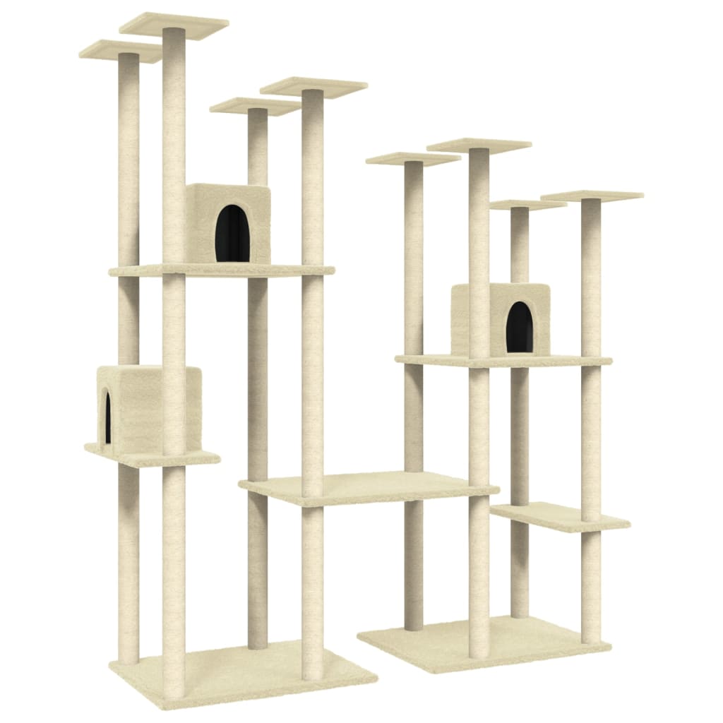 Vidaxl Cat Miwwelen mat Sisal kraazt Posts 174 cm Crème -Colorored
