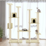 Vidaxl Cat Miwwelen mat Sisal kraazt Posts 174 cm Crème -Colorored