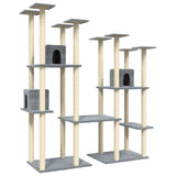 Muebles de gato de Vidaxl con postes de rascado de sisal 174 cm de gris claro