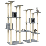 Muebles de gato de Vidaxl con postes de rascado de sisal 174 cm de gris claro