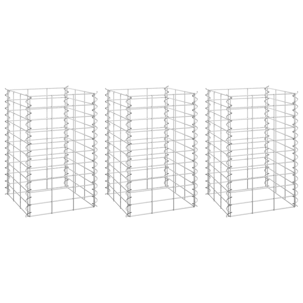 Vidaxl gabion planters 3 pcs raised 30x30x50 cm iron