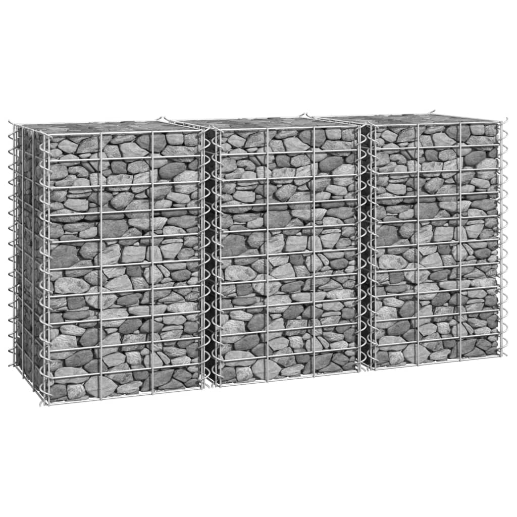 Vidaxl gabion planters 3 pcs raised 30x30x50 cm iron