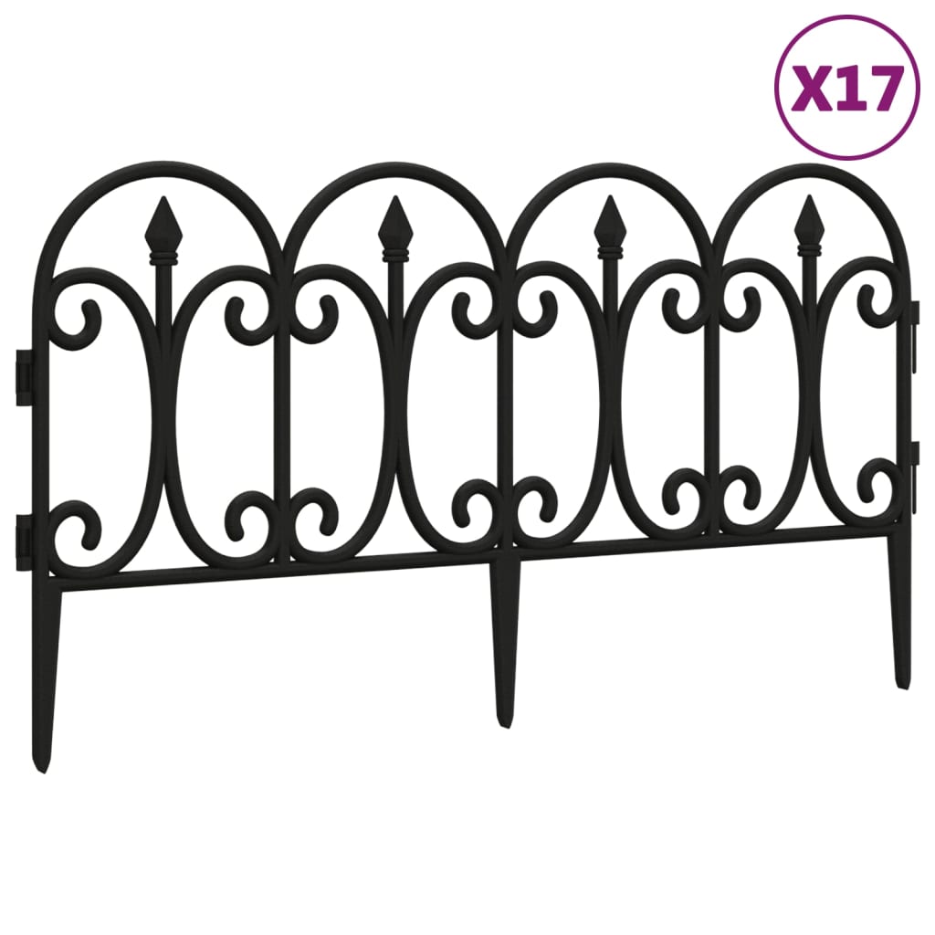 Vidaxl Gazon edges 17 st 10 m polypropene black