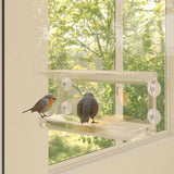 Vidaxl Bird feed bins for window 2 pcs 30x12x15 cm Acrylic