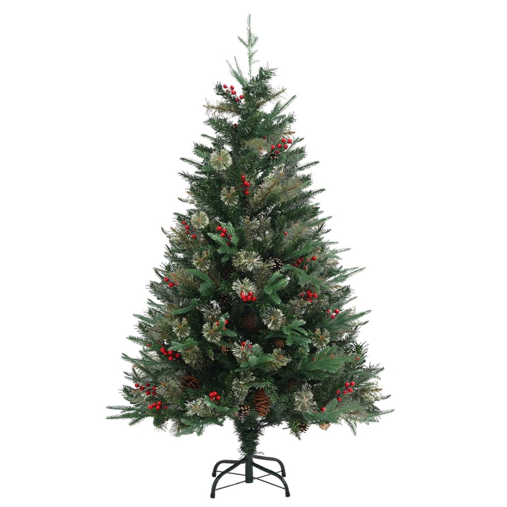 Vidaxl Christmas tree with pine cones 120 cm PVC and PE green