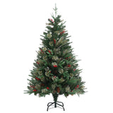 Vidaxl Christmas tree with pine cones 120 cm PVC and PE green