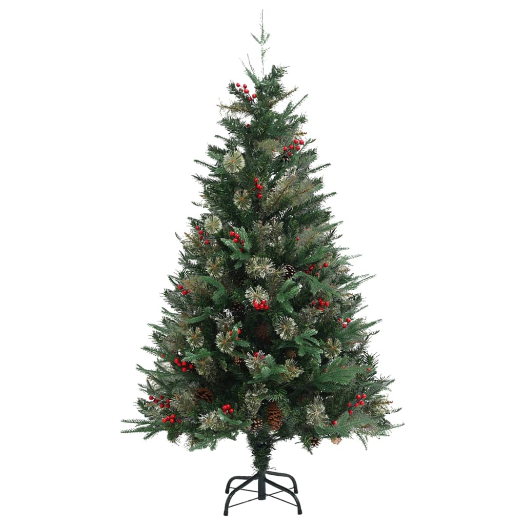 Vidaxl Christmas tree with pine cones 150 cm PVC and PE green