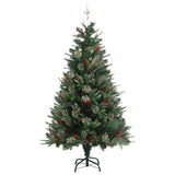 Vidaxl Christmas tree with pine cones 150 cm PVC and PE green