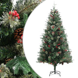 Vidaxl Christmas tree with pine cones 225 cm PVC and PE green