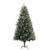 Vidaxl Christmas tree with pine cones 225 cm PVC and PE green
