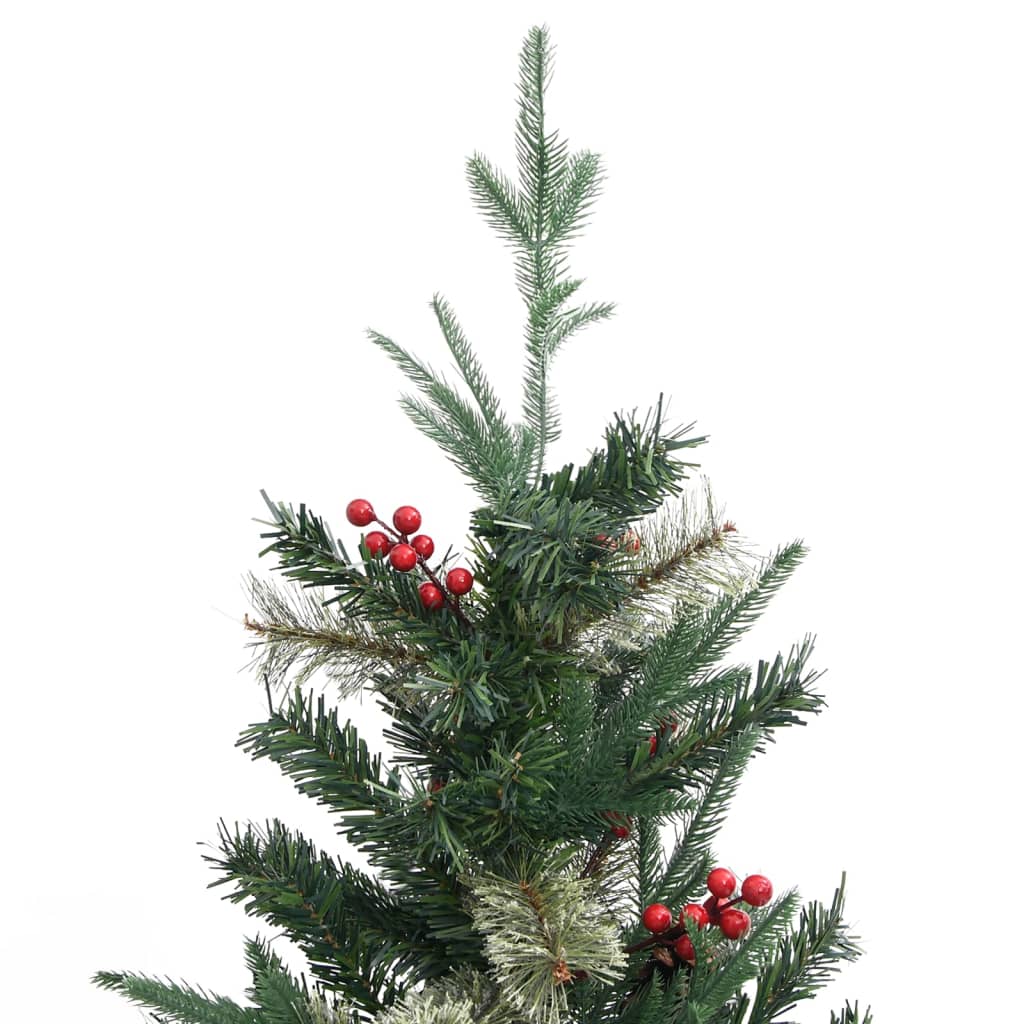 Vidaxl Christmas tree with pine cones 225 cm PVC and PE green