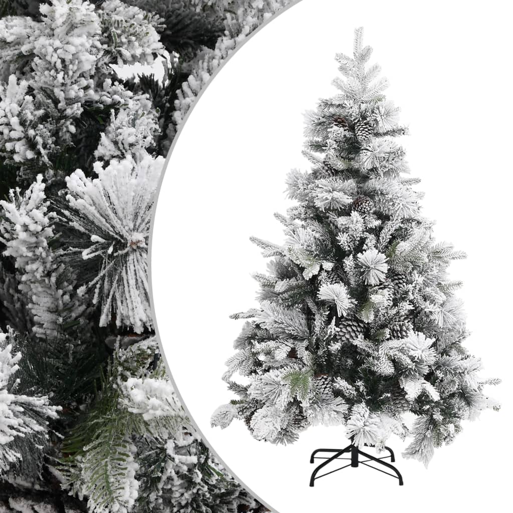 Vidaxl Christmas tree with pine cones and snow 150 cm PVC and PE