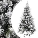 Vidaxl Christmas tree with pine cones and snow 225 cm PVC and PE