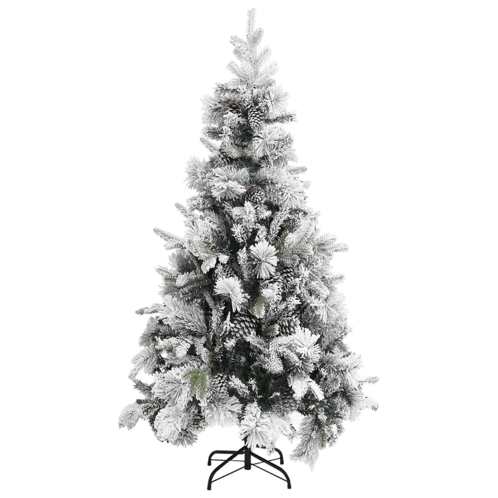 Vidaxl Christmas tree with pine cones and snow 225 cm PVC and PE
