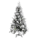 Vidaxl Christmas tree with pine cones and snow 225 cm PVC and PE