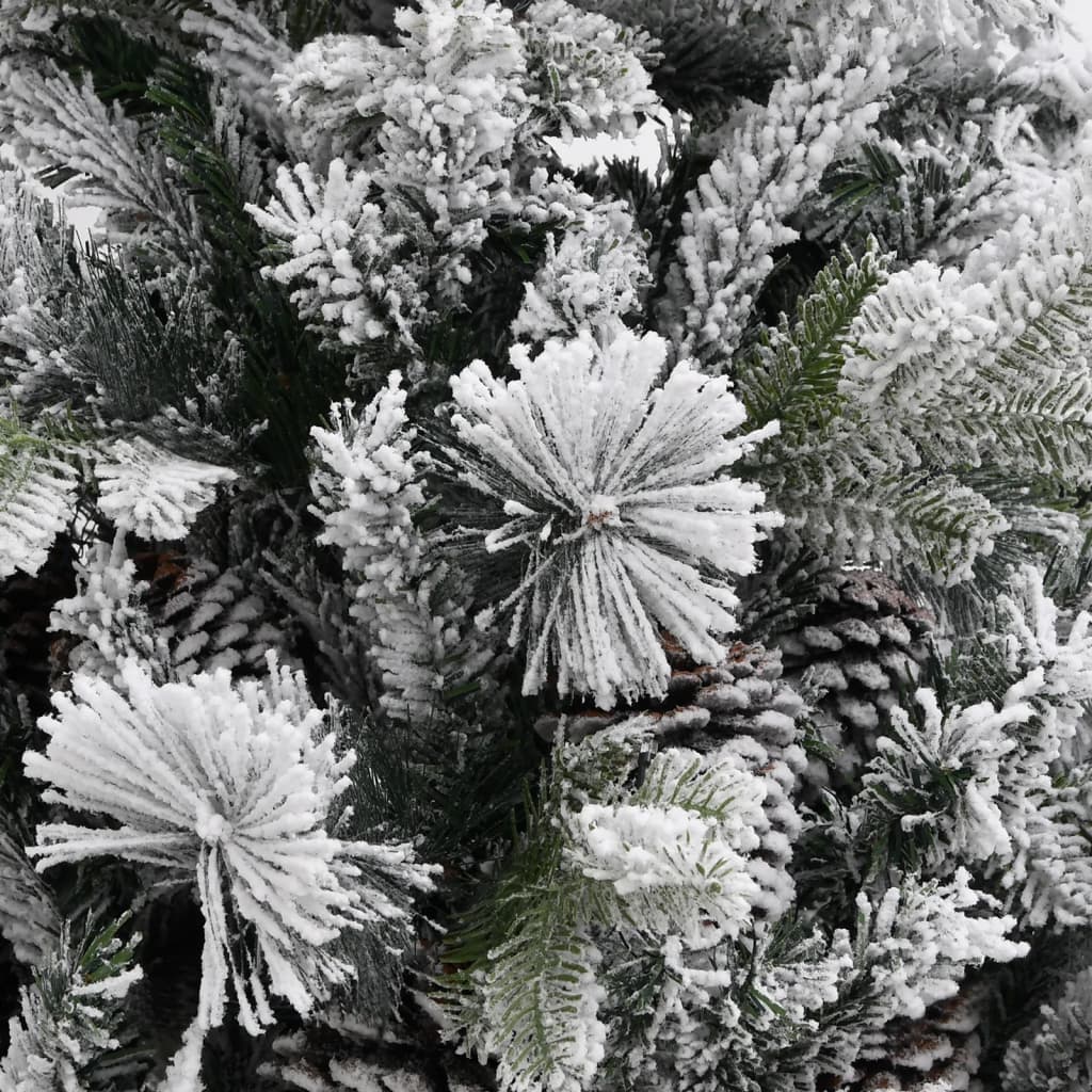 Vidaxl Christmas tree with pine cones and snow 225 cm PVC and PE