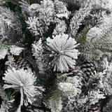 Vidaxl Christmas tree with pine cones and snow 225 cm PVC and PE