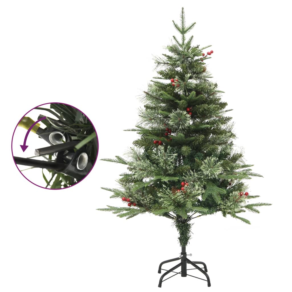 Vidaxl Christmas tree with LED and pine cones 150 cm PVC and PE green