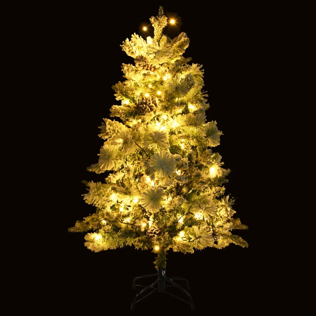 Vidaxl Christmas tree with LED and pine cones and snow 150 cm PVC and PE
