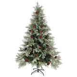 Vidaxl Christmas tree with LED and pine cones 150 cm PVC and PE green and white