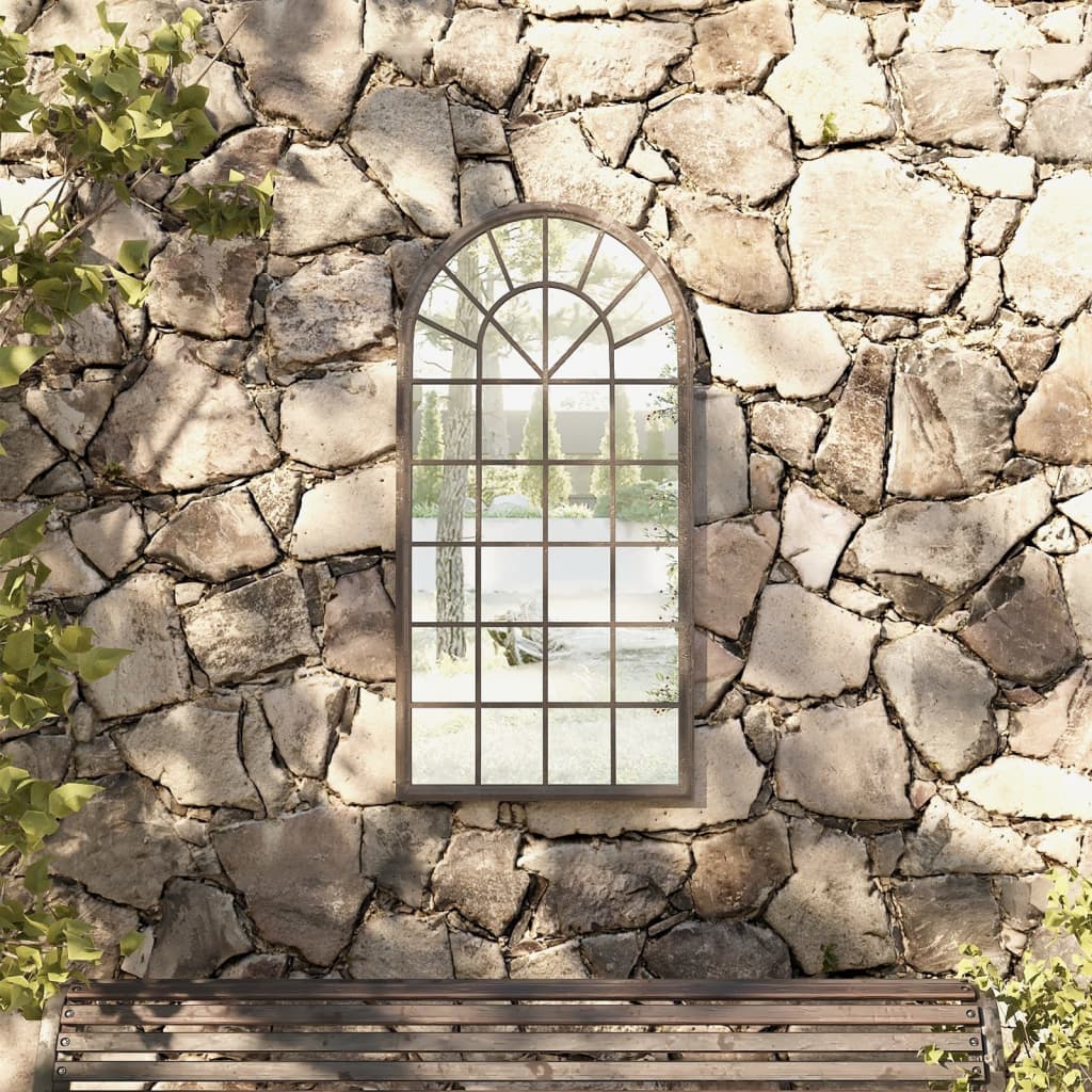 Vidaxl Garden Mirror 90x45 cm železni pesek -obarvan