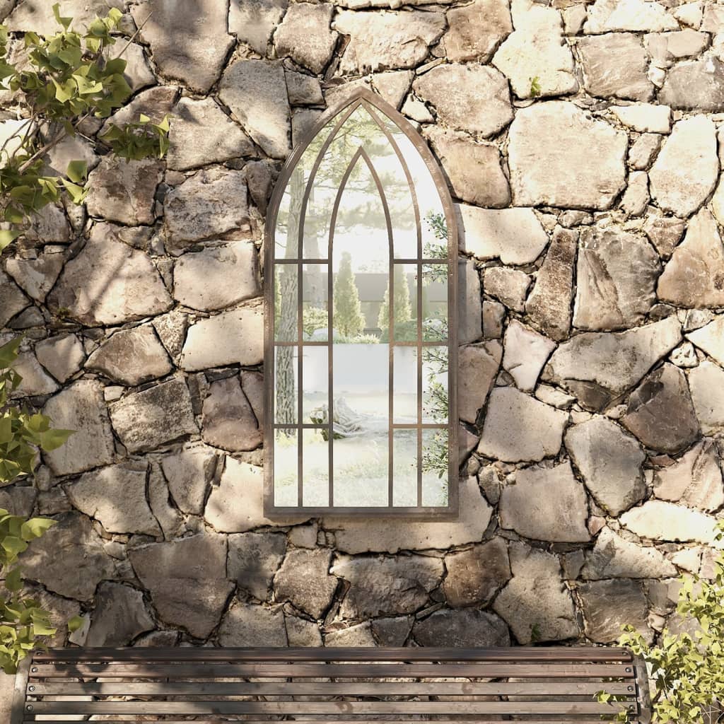 Vidaxl Garden Mirror 100x45 cm železni pesek -obarvan