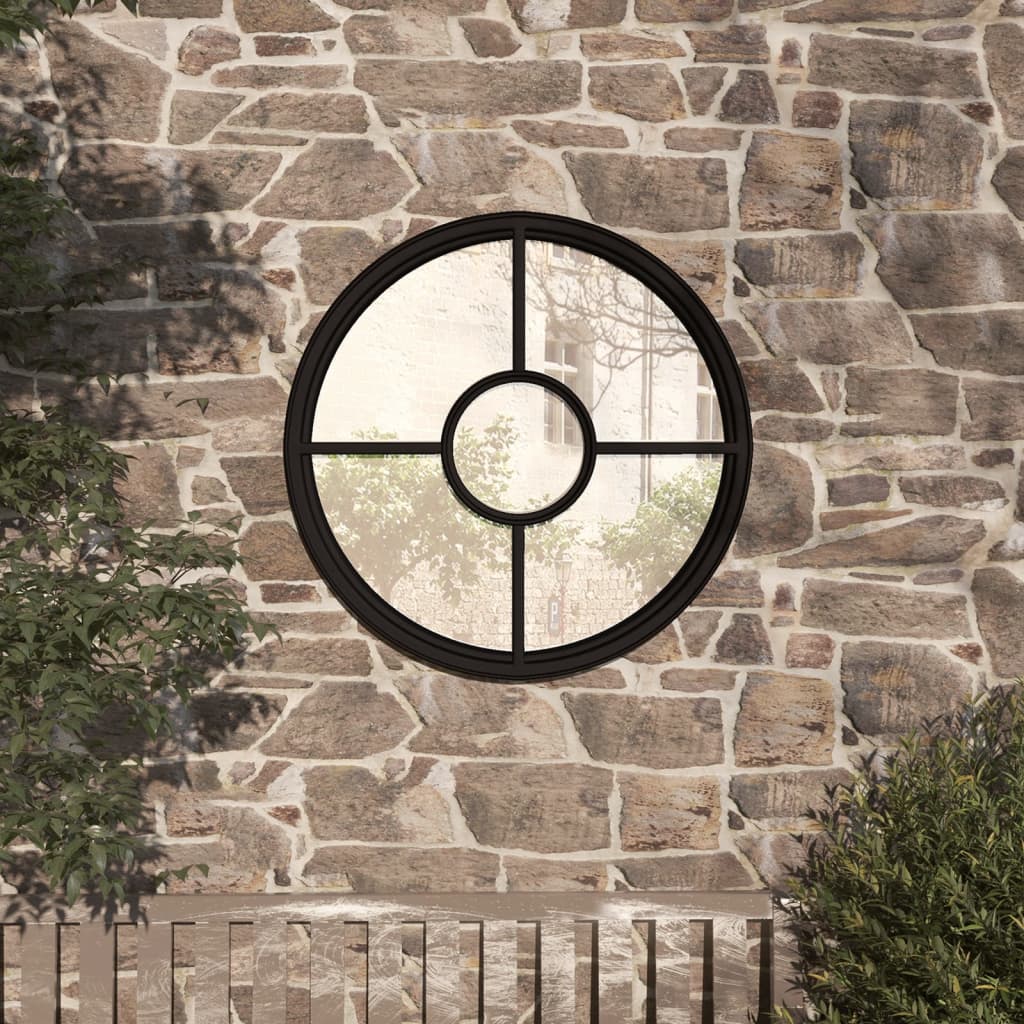 Vidaxl Garden Mirror około 40x4 cm żelaza czarna