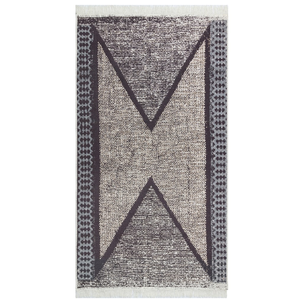 Vidaxl rug 120x180 cm cotton black and gray