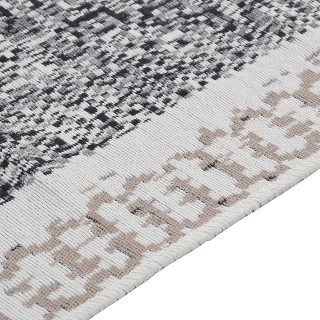 Vidaxl rug 120x180 cm cotton black and gray