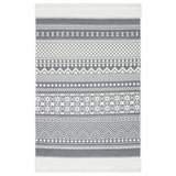 Vidaxl rug 160x230 cm cotton gray and white