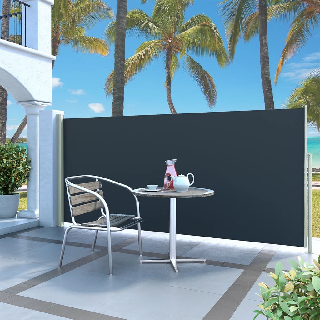 VidaXL Garden screen Extendable 140x300 cm Black
