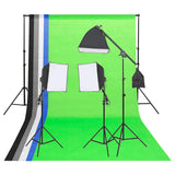 Vidaxl Photo Studio Lighting Kit with Backgrounds and Reflector