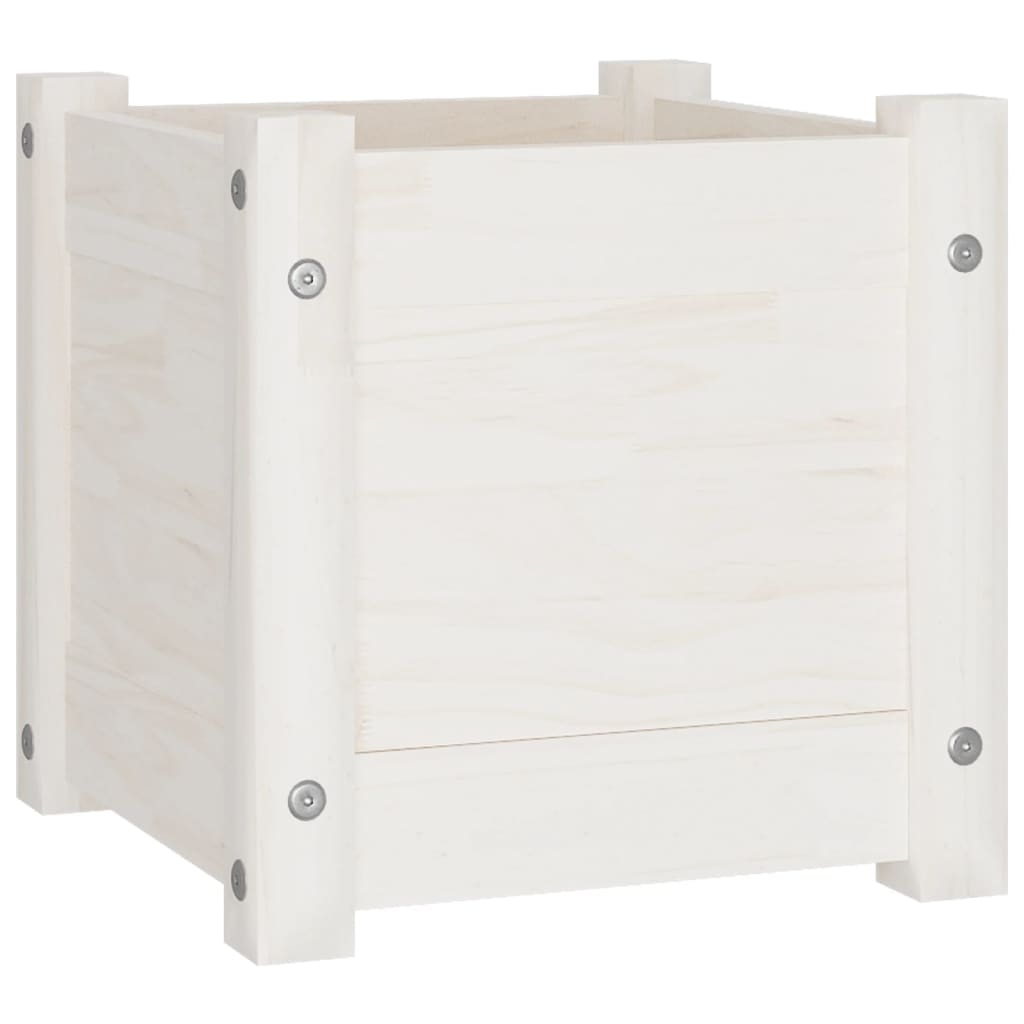 Vidaxl Planning Box 31x31x31 cm pevná borovice bílá