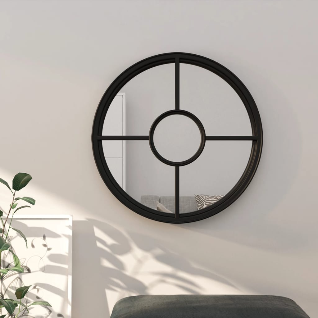 Vidaxl mirror around 40x4 cm iron black