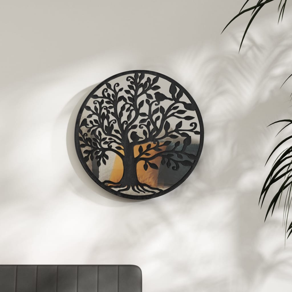 Vidaxl mirror around 40x2.5 cm iron black