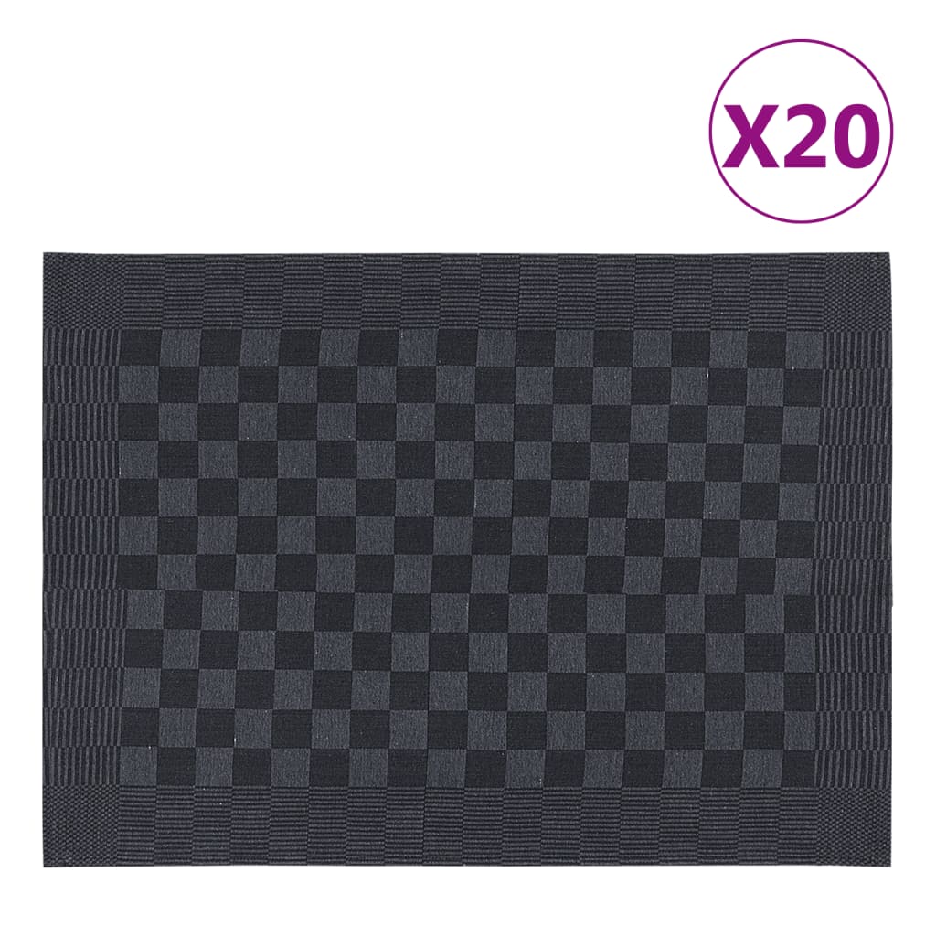 Vidaxl Kitchen Cloths 20 St 50x70 cm bomuld sort og grå
