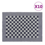 Vidaxl Kichen Stoff 10 st 50X70 cm Koteng blo a wäiss