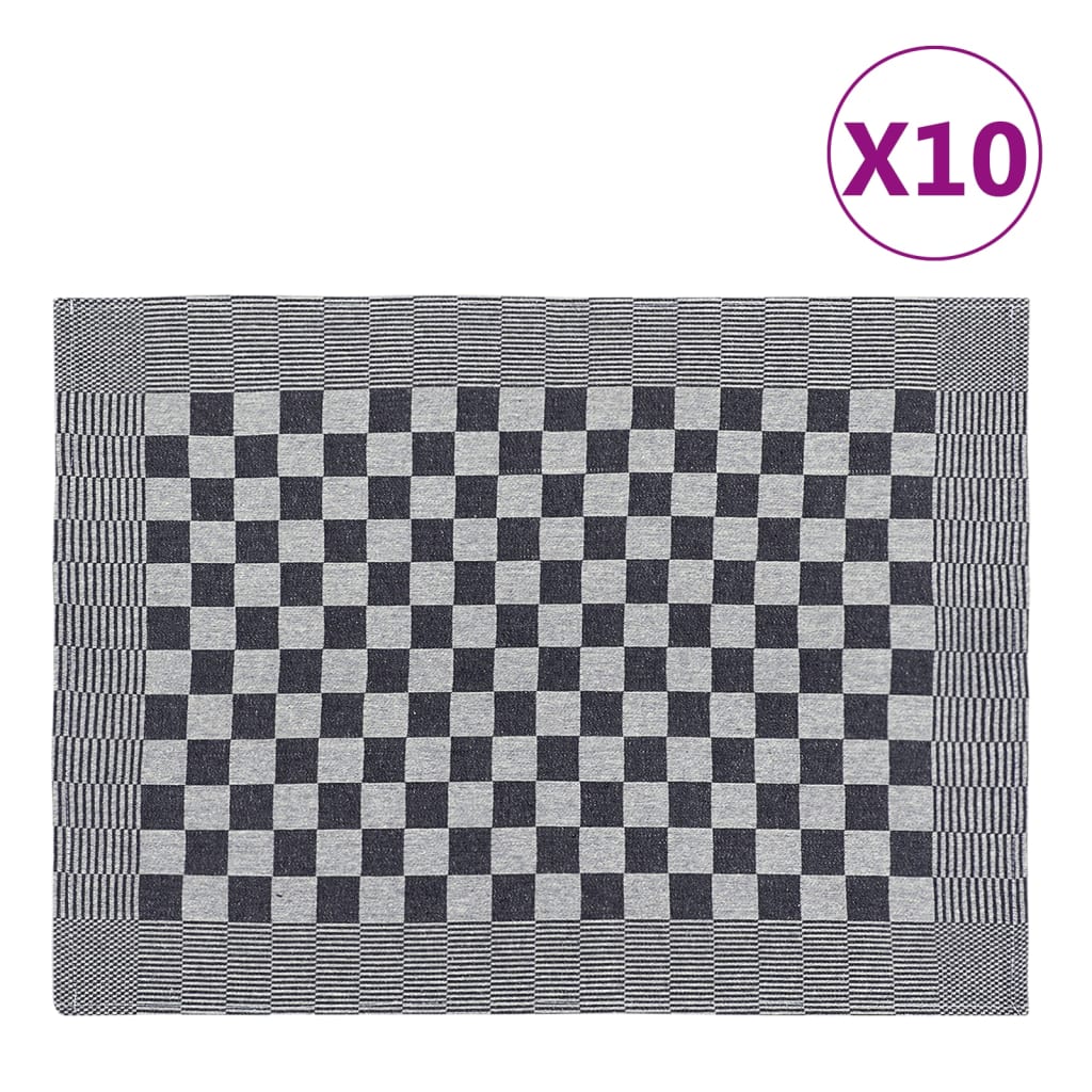 Vidaxl Kitchen Cloths 10 ST 50x70 cm Algodón blanco y negro