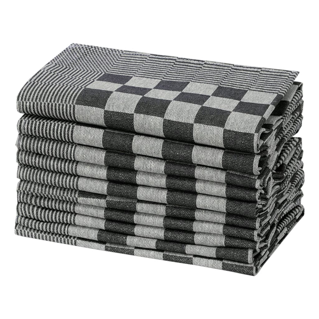 Vidaxl Kitchen Cloths 10 ST 50x70 cm Algodón blanco y negro