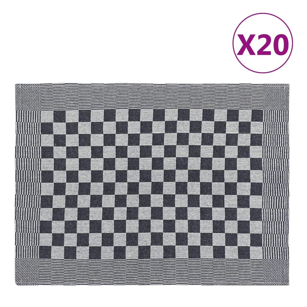Vidaxl Kitchen cloths 20 st 50x70 cm cotton black and white