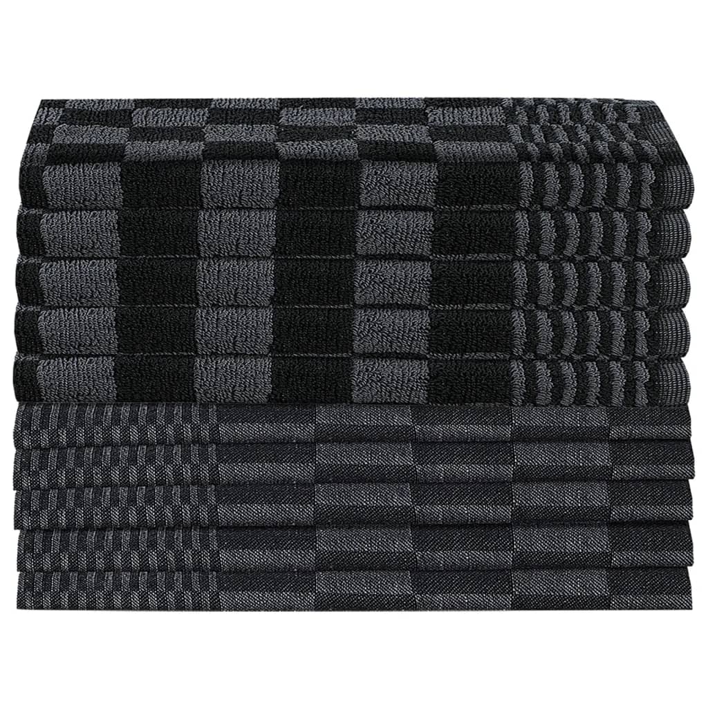 Vidaxl 10-piece kitchen cloth set cotton black and gray