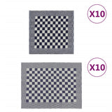 Vidaxl 20-piece kitchen cloth set cotton blue and white