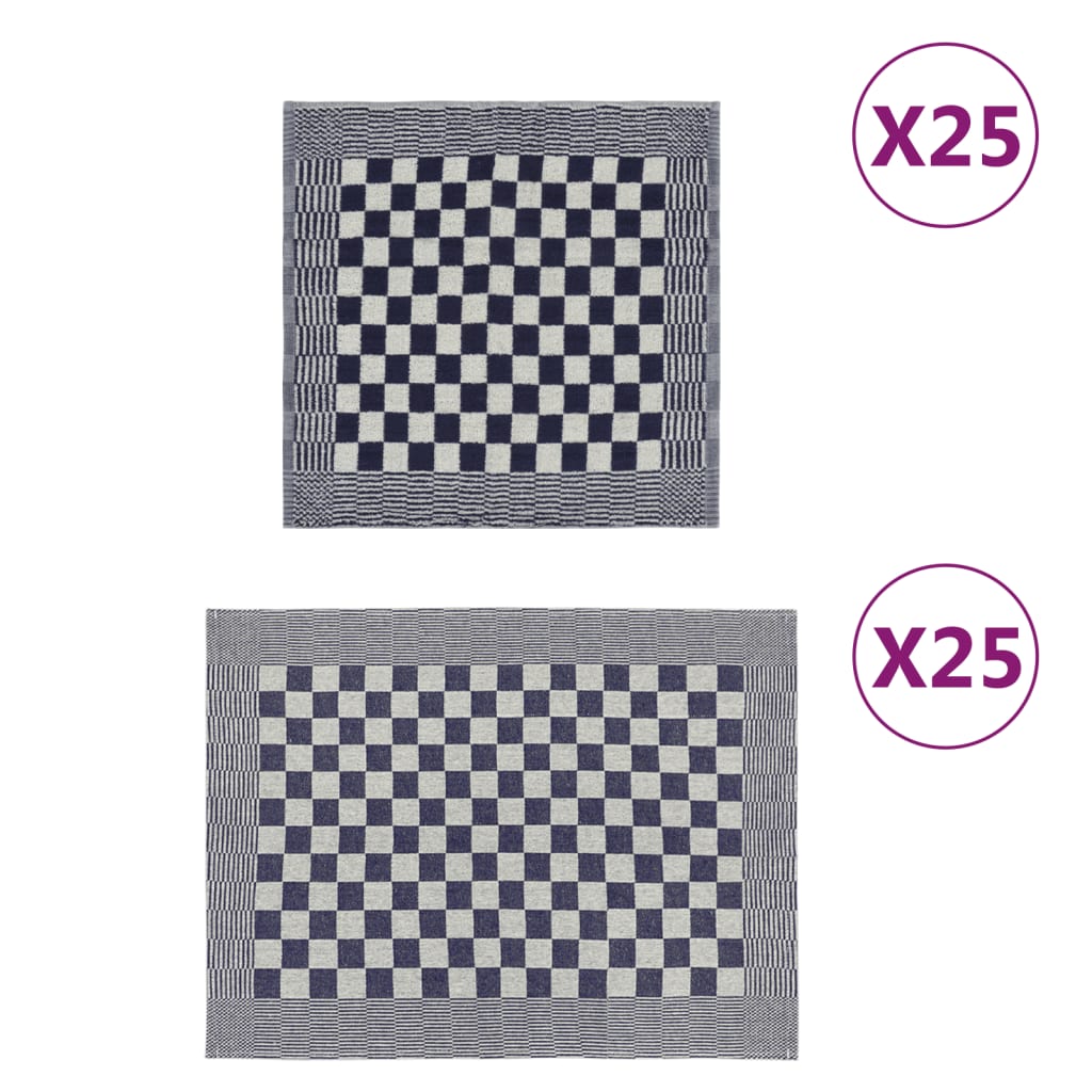 Vidaxl Set di panno da cucina a 50 pezzi Blu e bianco
